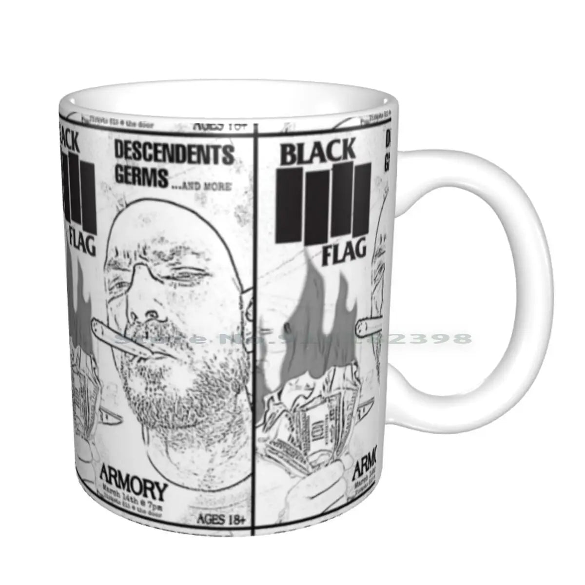 Black Flag Armory Ceramic Mug – Punk, Thrash Metal, and Protest-Themed Coffee Cup - Premium Ceramic Mugs from Lizard Vigilante - Just $22.88! Shop now at Lizard Vigilante