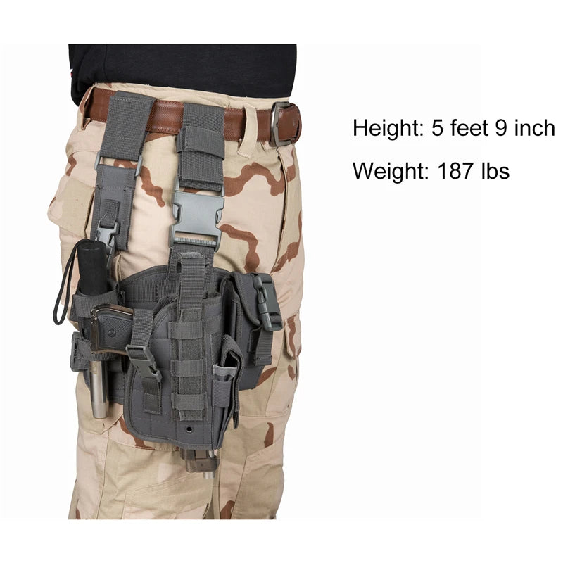 Tactical Leg Gun Holster Outdoor Multi-function Camouflage Bag Tied Leg Pistol Protective Cover Phone Pocket Hunting Gear - Premium  from Lizard Vigilante - Just $29.99! Shop now at Lizard Vigilante