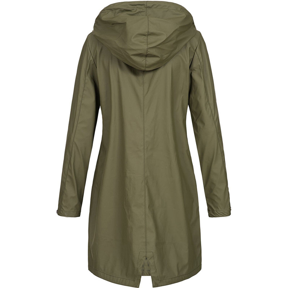 Women's Solid Rain Jacket 2021 Outdoor Hiking Hoodie Waterproof WindProof Long Coat Femme Warm Outwear Plus Size Women Clothing - Premium  from Lizard Vigilante - Just $24.99! Shop now at Lizard Vigilante