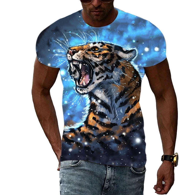 Men's Polyester Tiger Graphic T-Shirt - Premium T-shirt from Lizard Vigilante - Just $22.99! Shop now at Lizard Vigilante