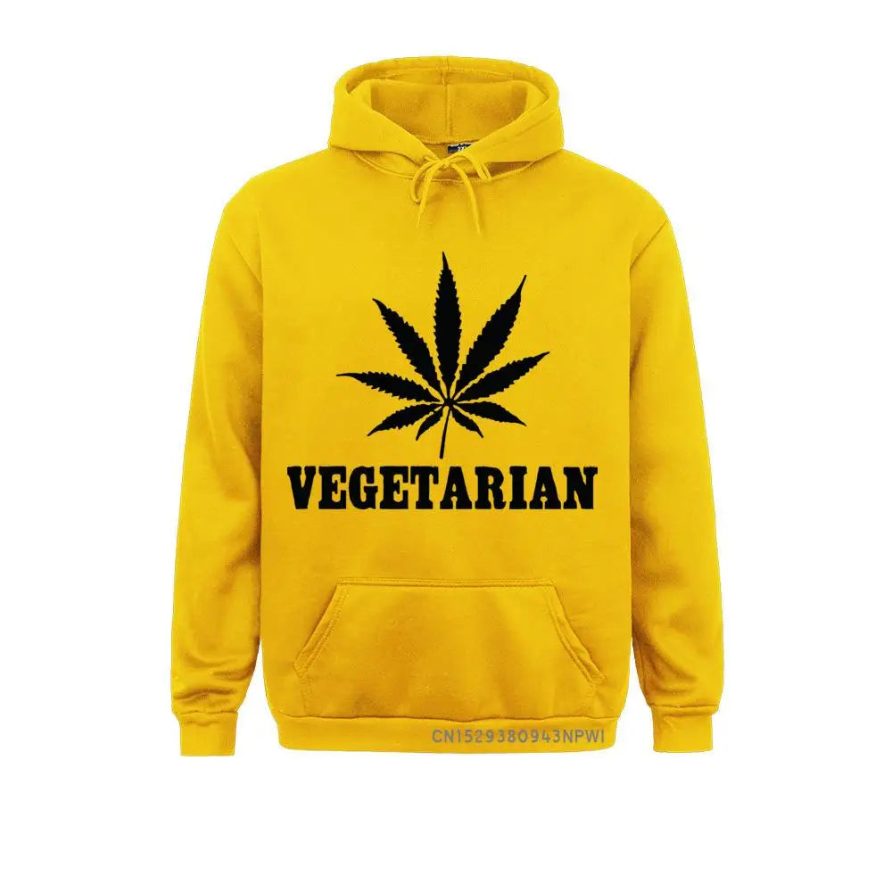 Vegetarian Weed Gift Sweatshirt for Men – Green Hemp Leaves Statement Hoodie, Funny Sportswear - Premium Long-sleeve hoodie from Lizard Vigilante - Just $34.99! Shop now at Lizard Vigilante