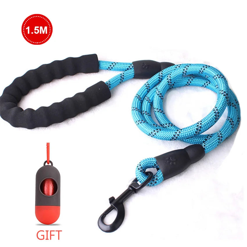 Reflective Strong Dog Leash 1.5M Long - Heavy Duty Nylon Rope Leash with Padded Handle for Comfortable Training and Walking - Premium pet leash from Lizard Vigilante - Just $18.88! Shop now at Lizard Vigilante