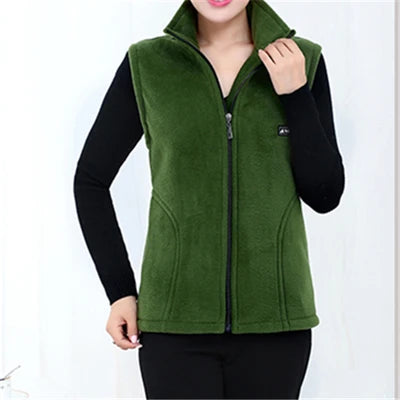 Plus Size Polar Fleece Vest for Women | Autumn/Winter Casual Sleeveless Jacket with Zipper Closure – Multiple Colors - Premium vest from Lizard Vigilante - Just $28.88! Shop now at Lizard Vigilante