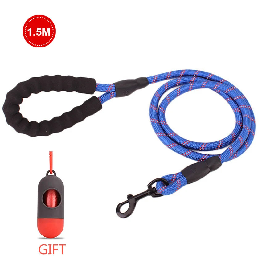 Reflective Strong Dog Leash 1.5M Long - Heavy Duty Nylon Rope Leash with Padded Handle for Comfortable Training and Walking - Premium pet leash from Lizard Vigilante - Just $18.88! Shop now at Lizard Vigilante