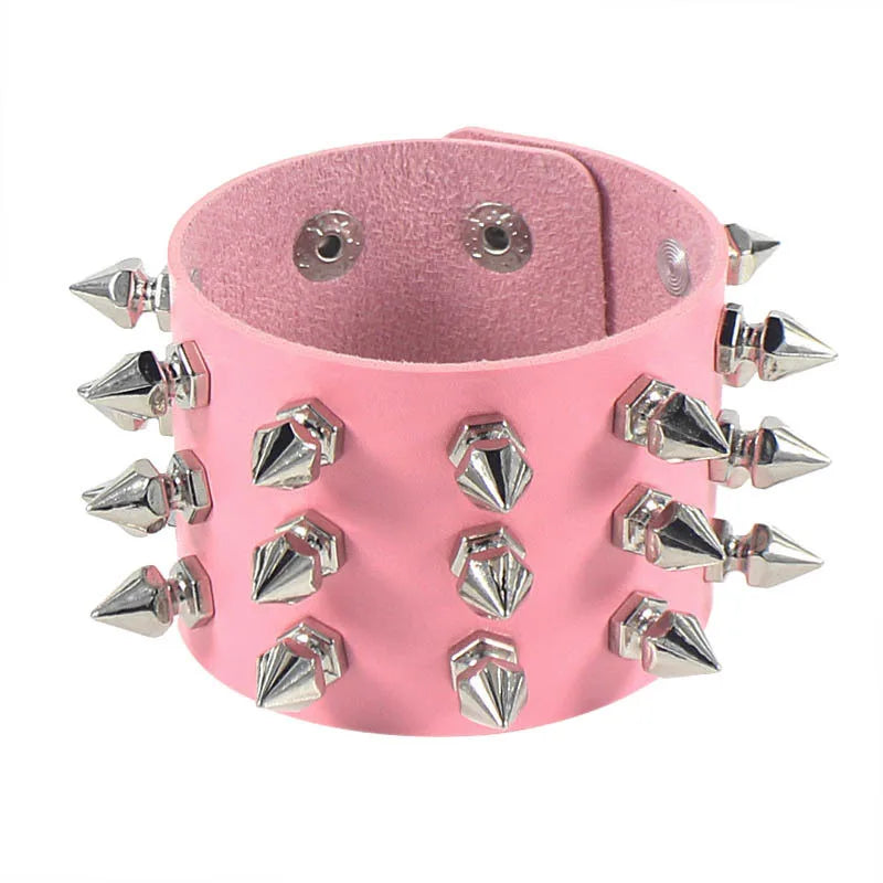 Punk Rivet Cuff Bracelet - Metal Edgy and Stylish - Premium Bracelet from Lizard Vigilante - Just $19.88! Shop now at Lizard Vigilante