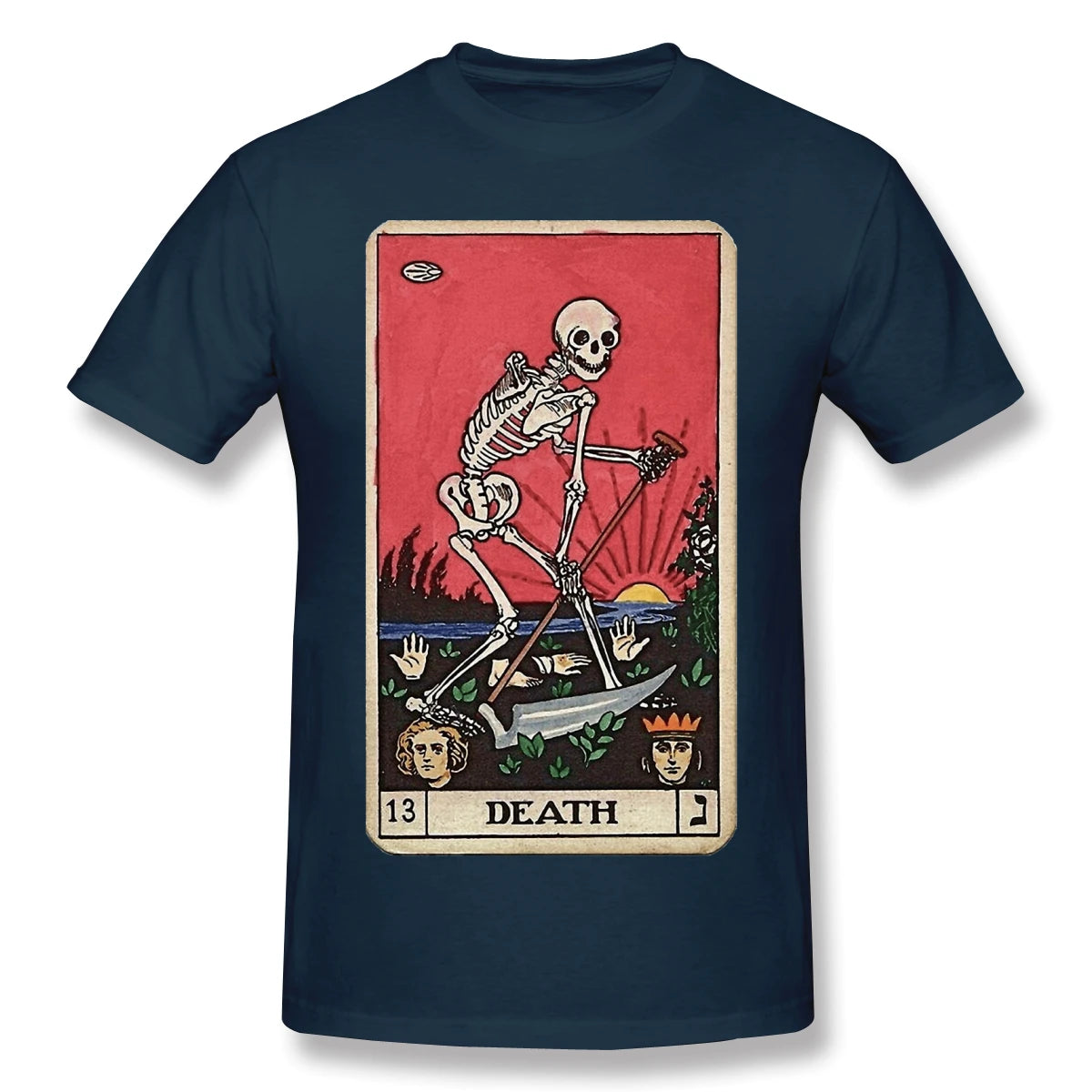 Death Tarot Card Gothic T-Shirts for Men Funny Crewneck Cotton T Shirt - Lizard Vigilante