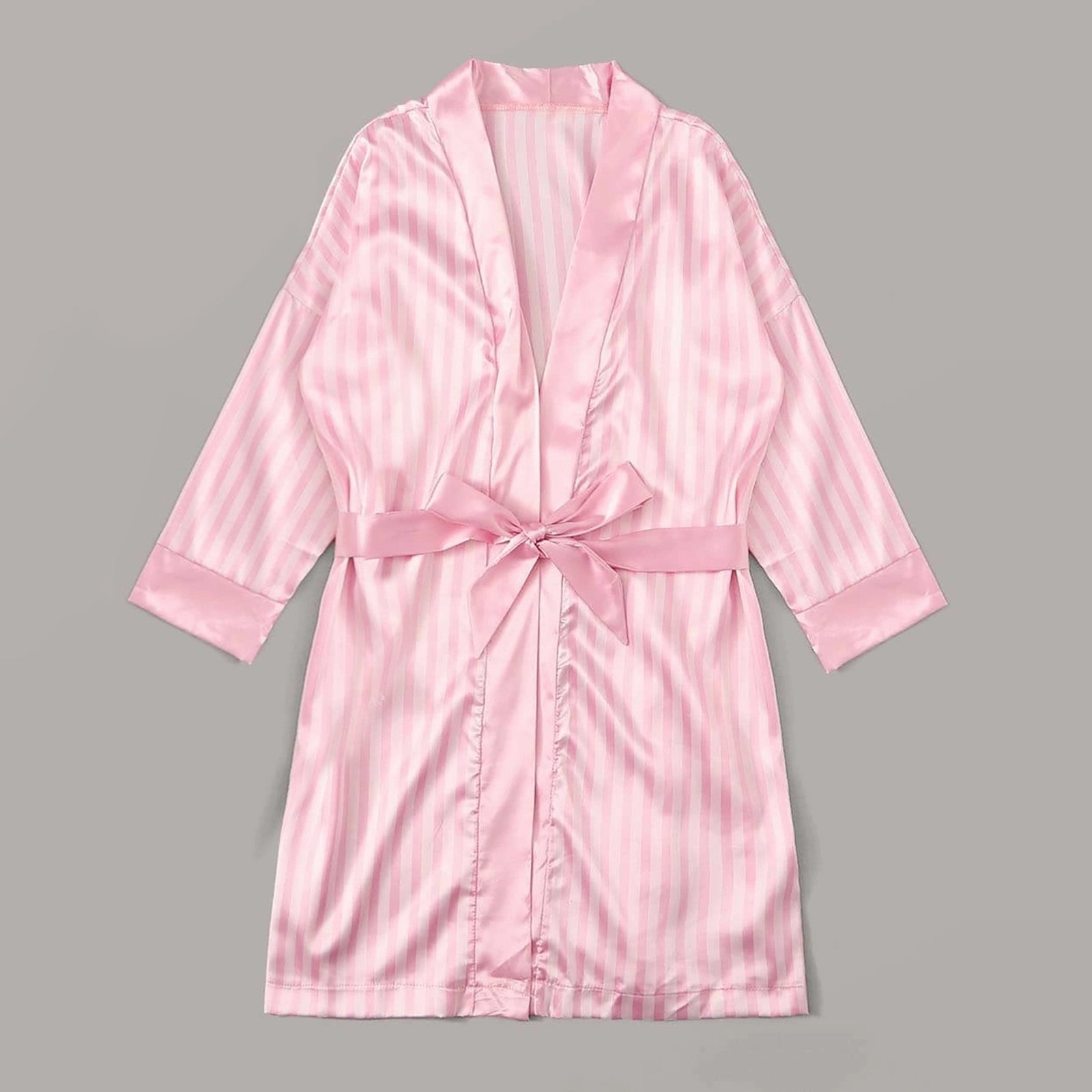 Luxury Satin Silk Robe for Women | Sexy Striped Silk Bathrobe & Pajamas Set | Soft Nightgown Sleepwear for Honeymoon, Lingerie Parties & More - Premium Robe from Lizard Vigilante - Just $24.88! Shop now at Lizard Vigilante