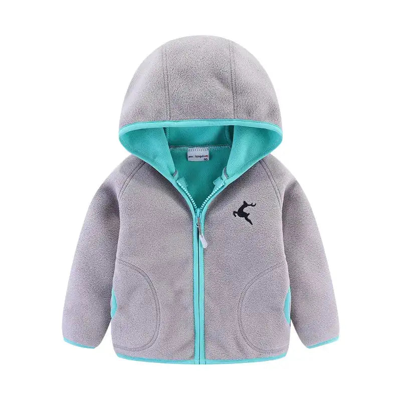 Mudkingdom Autumn Spring Girls Boys Hooded Fleece Jacket Windbreaker Zip up Reindeer Outerwear for Kids Clothes Children's Coat