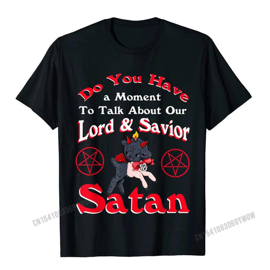 Satan Pentagram Funny Satanic Cute Baphomet Goat Occult T-Shirt Camisas Men Top T-Shirts For Men Tops Shirts Fashion Summer - Lizard Vigilante