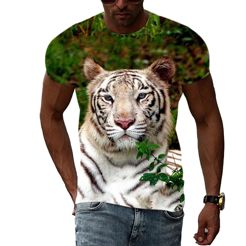 Men's Polyester Tiger Graphic T-Shirt - Premium T-shirt from Lizard Vigilante - Just $22.99! Shop now at Lizard Vigilante