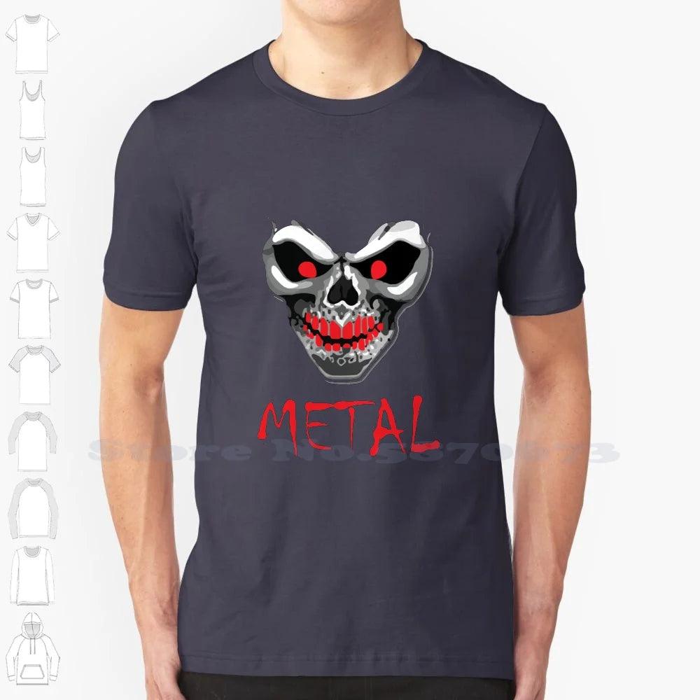 Heavy Metal Music Skull Devil 100% Cotton T-Shirt Heavy Metal Music Hard And Roll Dark Underground Emo Electric Guitar Case Cool - Premium T-Shirt from Lizard Vigilante - Just $21.99! Shop now at Lizard Vigilante