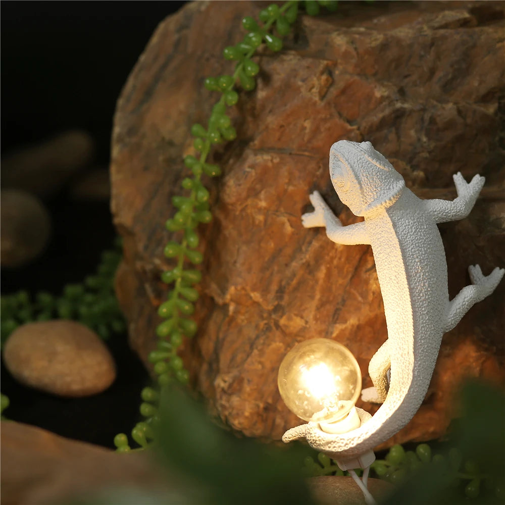 Resin Lizard Night Light Living Room Bedroom Modern Animal Chameleon Wall Lamps Led Table Lamps Home Decor Luminarie - Premium lizard light from Lizard Vigilante - Just $36.99! Shop now at Lizard Vigilante