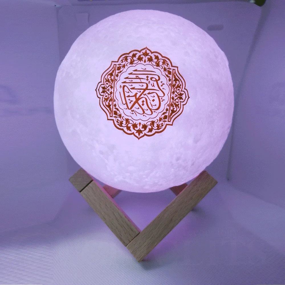 Quran Bluetooth Speakers Colorful Remote Control Small Moonlight LED Night Light Moon Lamp Moonlight Wireless Quran Speaker