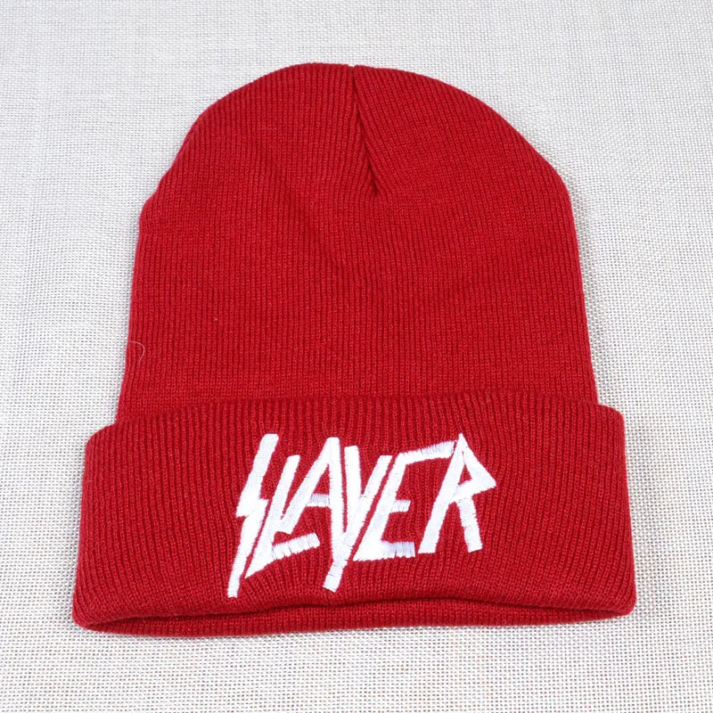 SLAYER Rock Cap – 100% Cotton Knitted Beanie | Warm Winter Embroidered Letter Skullies for Men & Women - Premium  from Lizard Vigilante - Just $19.86! Shop now at Lizard Vigilante