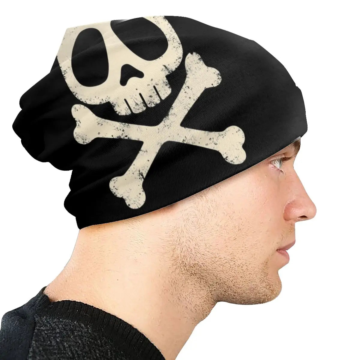 Harlock Vintage 3D Print Beanie – Cool Winter Skull Skeleton Knit Hat for Men and Women - Premium beanies from Lizard Vigilante - Just $19.88! Shop now at Lizard Vigilante