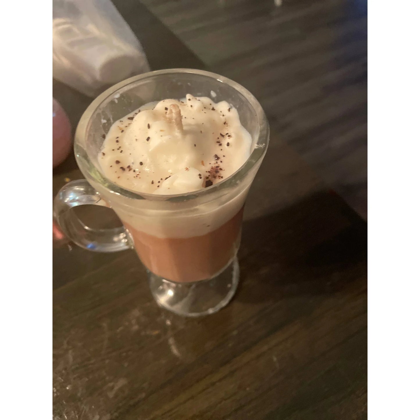 TD Indoor Coffee Latte Scented Candle Smokeless Gel Jelly Wax Custom Cube Shape with Fruit Pattern for Valentine's Day Holidays