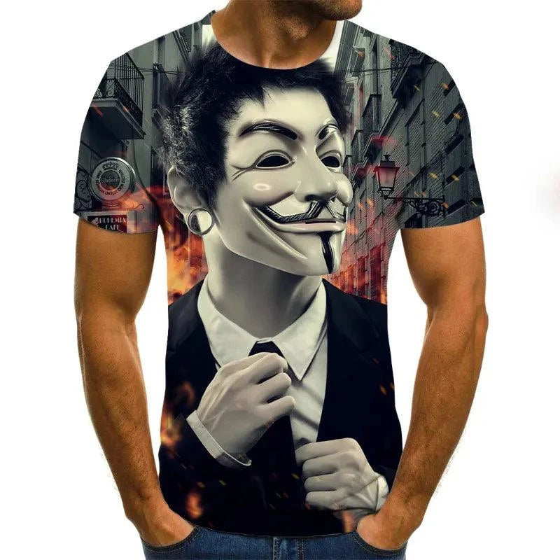 Joker 3D Print T Shirt Men Women Vendetta Tshirt Summer Casual Short Sleeve O-neck Streetwear Tops & Tees - Premium T-shirt from Lizard Vigilante - Just $24.39! Shop now at Lizard Vigilante