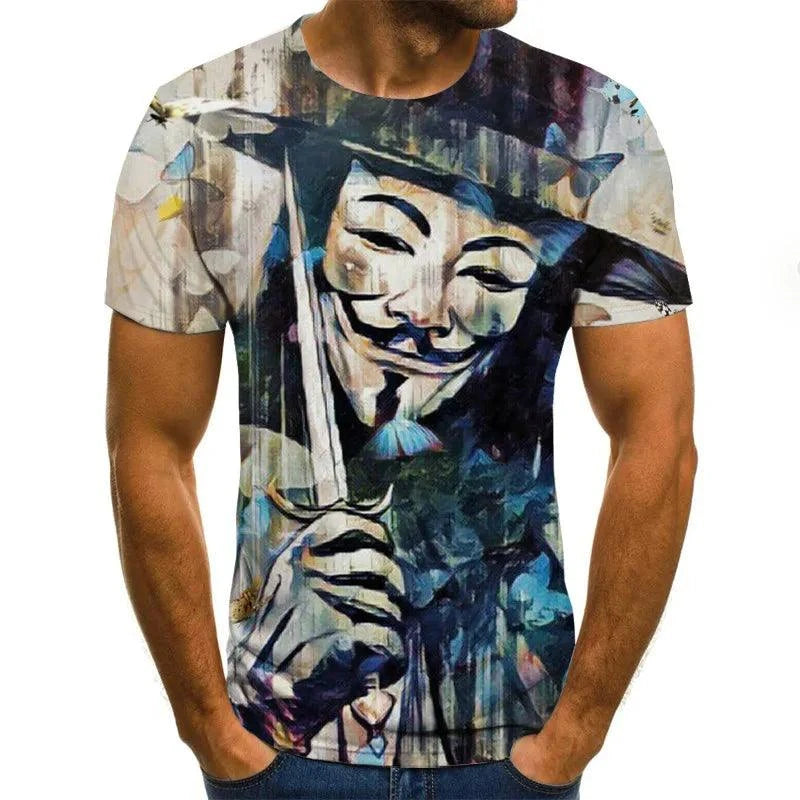 Joker 3D Print T Shirt Men Women Vendetta Tshirt Summer Casual Short Sleeve O-neck Streetwear Tops & Tees - Premium T-shirt from Lizard Vigilante - Just $24.39! Shop now at Lizard Vigilante