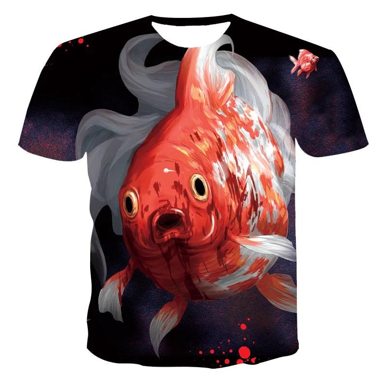 3D Color Fish Graphic T Shirts For Men Summer Fashion Casual Trend funny T-Shirts Personality harajuku Hip Hop Print T-shirt - Lizard Vigilante