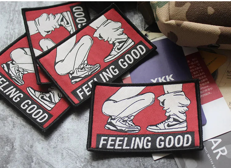 Feeling Good Adult Humor Patch – Funny 3D Embroidered Badge for Jackets, Backpacks, and Biker Gear - Premium patch from Lizard Vigilante - Just $15.99! Shop now at Lizard Vigilante