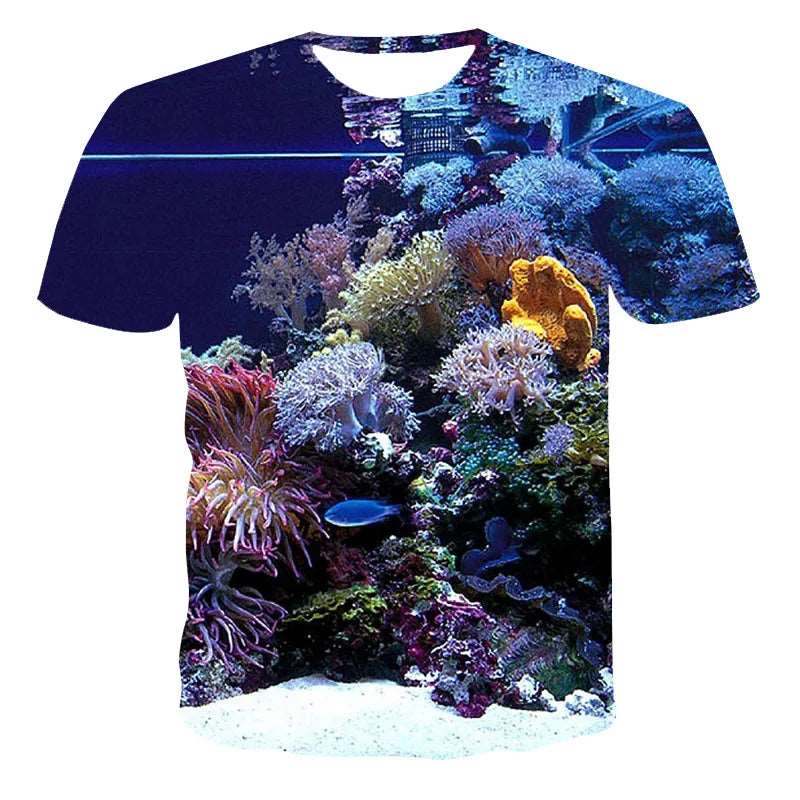 3D Color Fish Graphic T Shirts For Men Summer Fashion Casual Trend funny T-Shirts Personality harajuku Hip Hop Print T-shirt - Lizard Vigilante