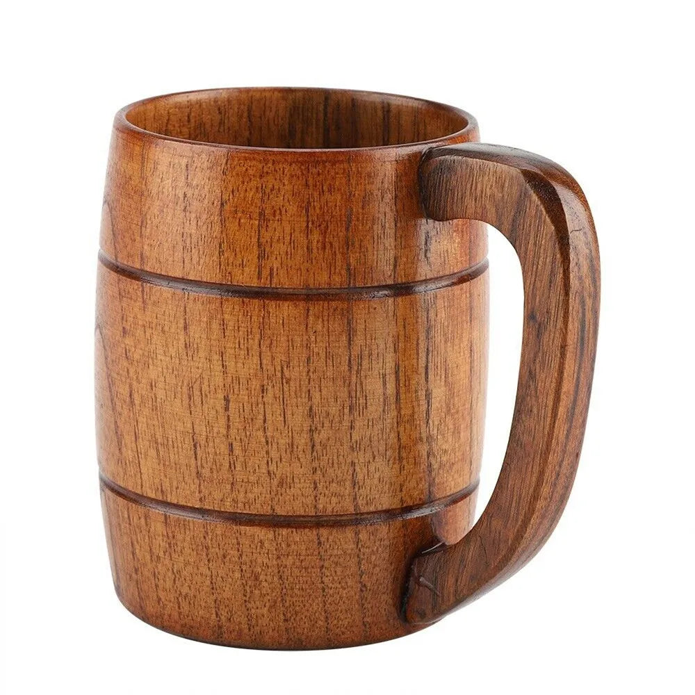 Epic Viking Wooden Beer Mug Tankard - Rustic Barrel Stein for Men & Women - Perfect for Beer, Coffee, Milk, or Tea - Drink Like a Legend! - Premium mug from Lizard Vigilante - Just $17.88! Shop now at Lizard Vigilante