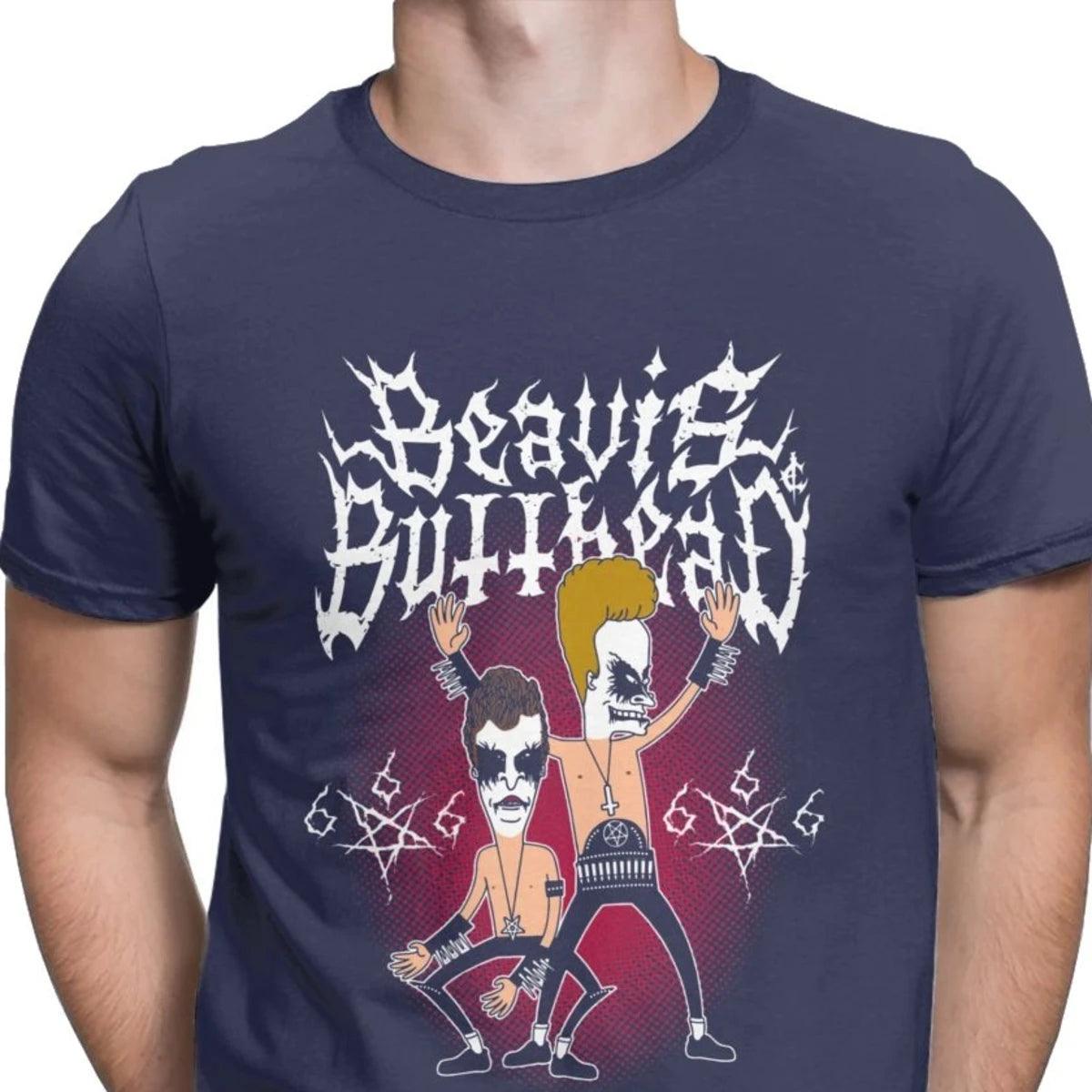 Beavis & Butt-Head Black Metal Tee | 90s Cartoon Funny Heavy Metal T-Shirt - Premium t-shirt from Lizard Vigilante - Just $23.49! Shop now at Lizard Vigilante