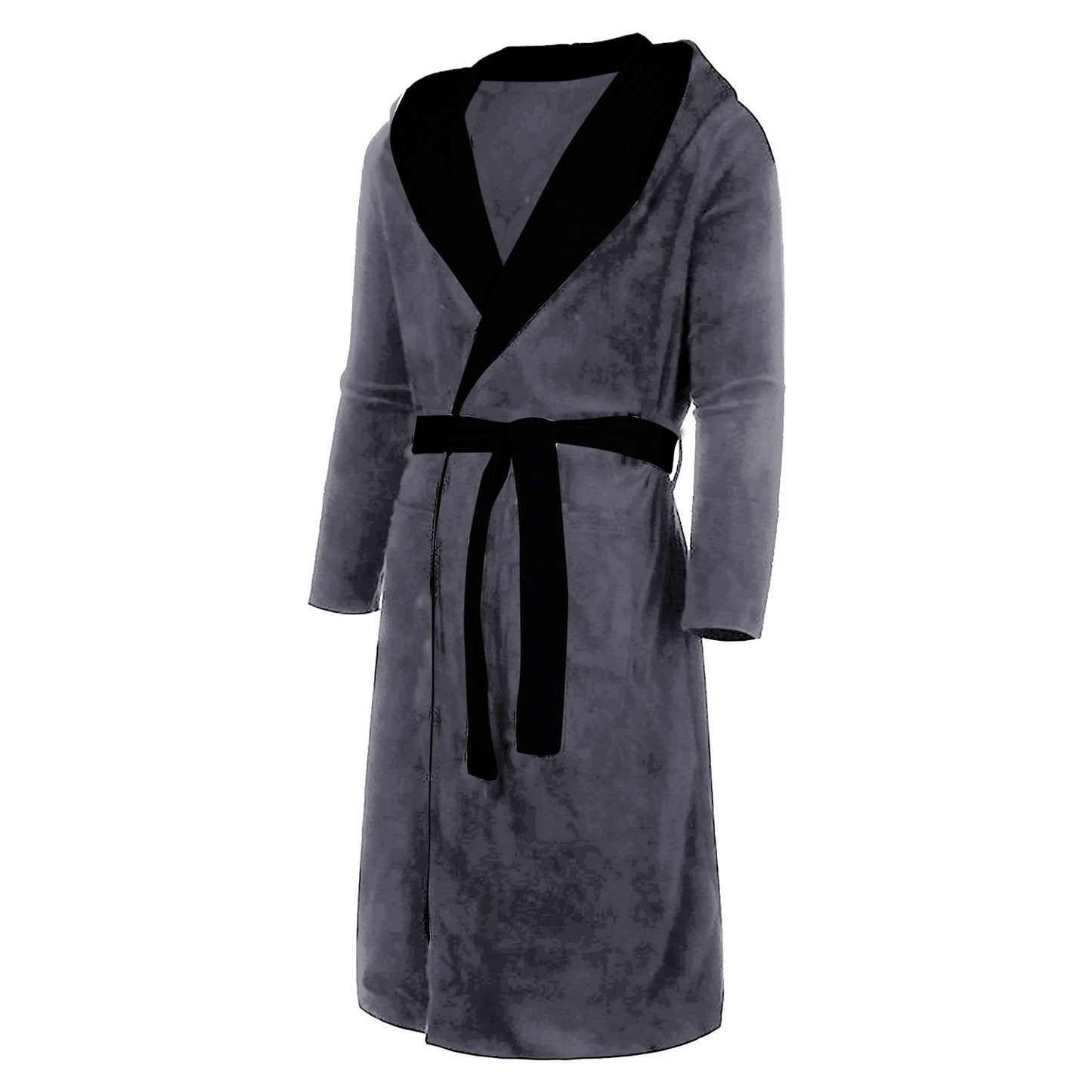 Men’s Casual Kimono Bathrobe – Flannel Hooded Sleepwear, Plus Size Available - Premium Robe from Lizard Vigilante - Just $32.88! Shop now at Lizard Vigilante