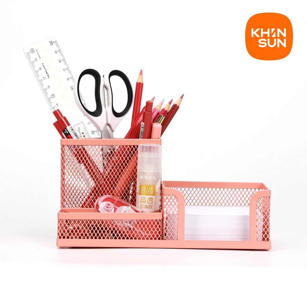 Mesh Desk Organizer Metal Office Storage Box with Compartment Stationery Holder Office Supplies