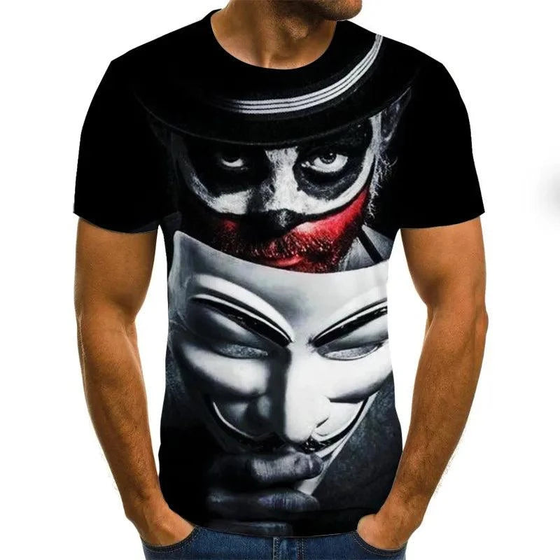 Joker 3D Print T Shirt Men Women Vendetta Tshirt Summer Casual Short Sleeve O-neck Streetwear Tops & Tees - Premium T-shirt from Lizard Vigilante - Just $24.39! Shop now at Lizard Vigilante