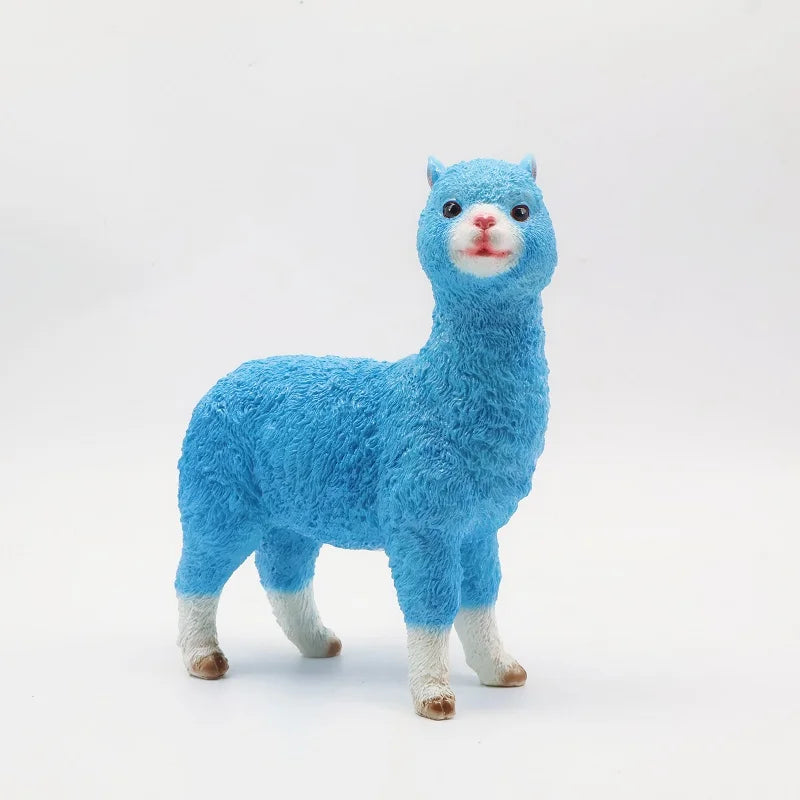 Home Decor Resin Crafts Creative Simulation Alpaca Statue Resin Decoration Home Garden Shopping Mall  Animal Ornament Sculpture