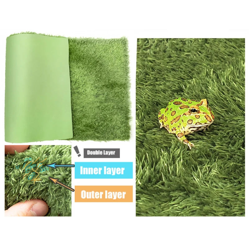 Double Layer Reptile Mats Pets Moss Carpet Cushion Material Frog Tortoise Snake Lizard Mats Moisturizing Fake Lawn - Premium  from Lizard Vigilante - Just $12.99! Shop now at Lizard Vigilante