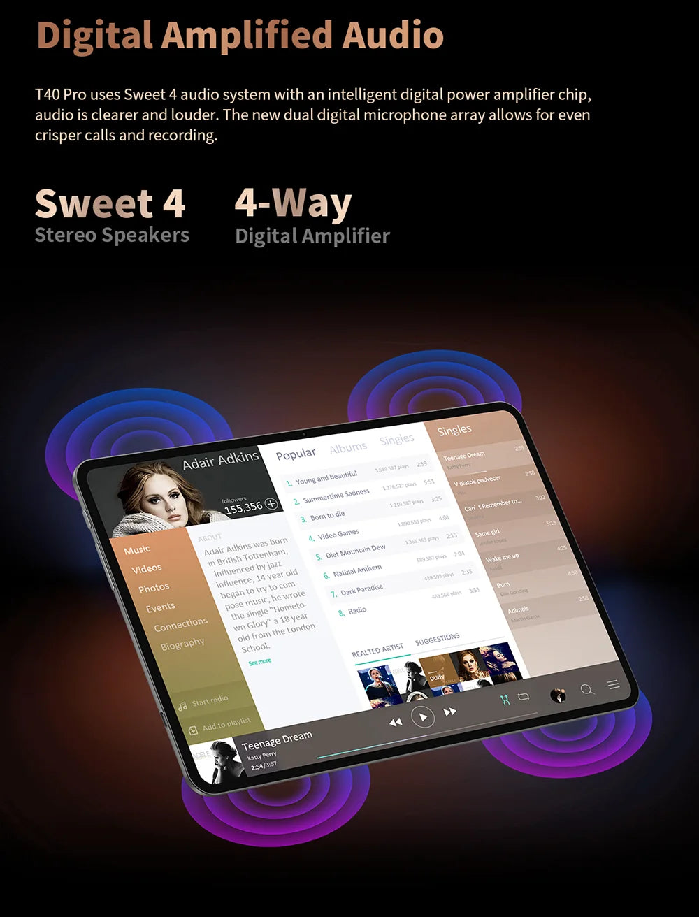 Teclast 10,4 inch T40 Pro tablet 8gb RAM ROM 128GB Android 11/12 7000mAh fast charging 2000x1200 UNISOC T618/T616 8 cores 4G network, Wifi, 13MP + 8MP