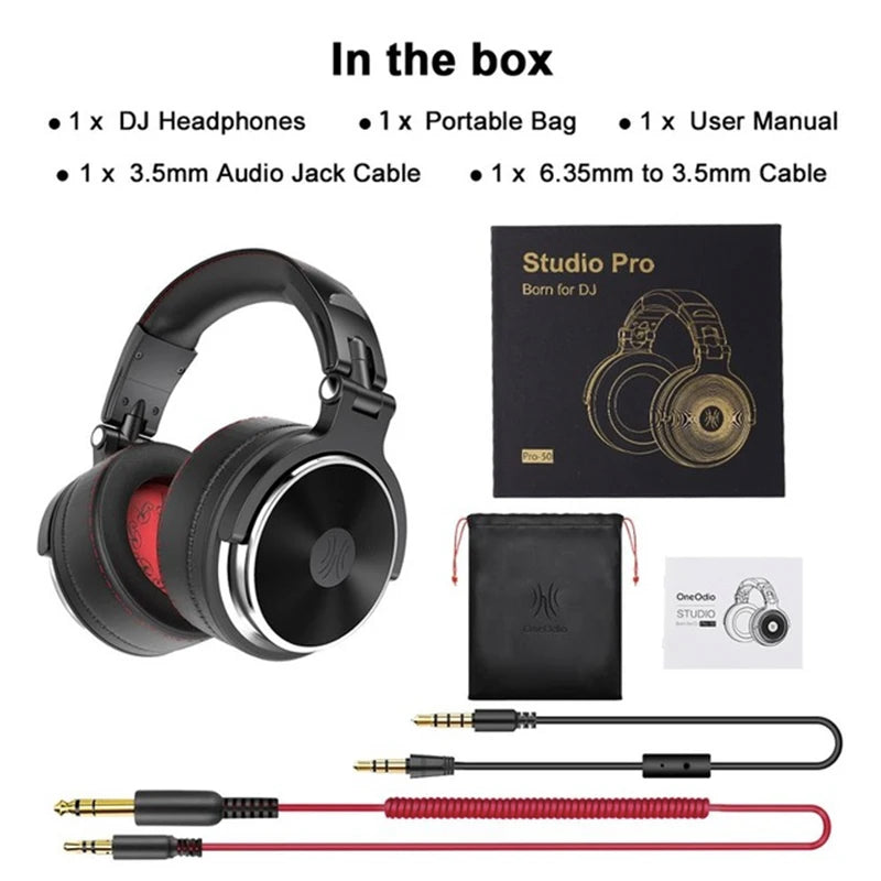 Oneodio Professional Studio Pro DJ Headphones with Microphone - Over-Ear HiFi Monitor Headset for Music, Phone, and PC - Premium headphones from Lizard Vigilante - Just $59.99! Shop now at Lizard Vigilante