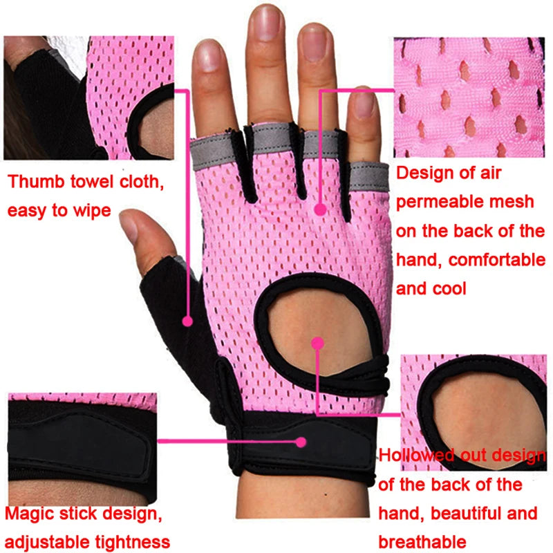 Coolfit Breathable Fitness Gloves Weight Lifting For Heavy Exercise Sport Gym Gloves Women Body Building Non-Slip Half Finger - Premium fitness gloves from Lizard Vigilante - Just $18.99! Shop now at Lizard Vigilante