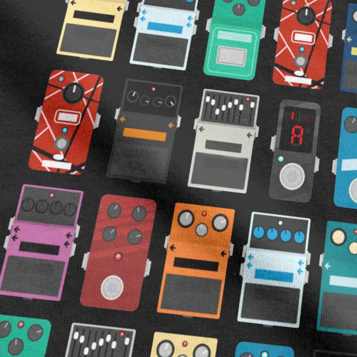 Awesome Pedal Board Guitar T-Shirts for Men Crew Neck Cotton T Shirt Music Short Sleeve Tee Shirt Big Size Clothes - Lizard Vigilante