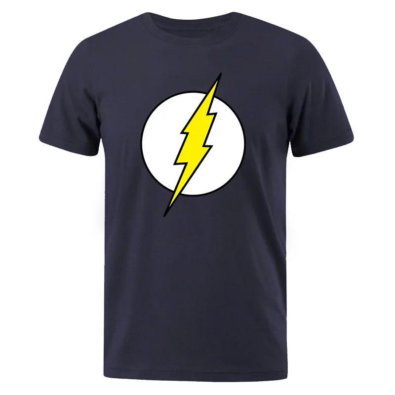 The BIG BANG Theory T Shirt The Lightning Print Flash T-Shirt For Men Cotton Oversized Clothing Casual Street Short Sleeved Funny Tees - Lizard Vigilante