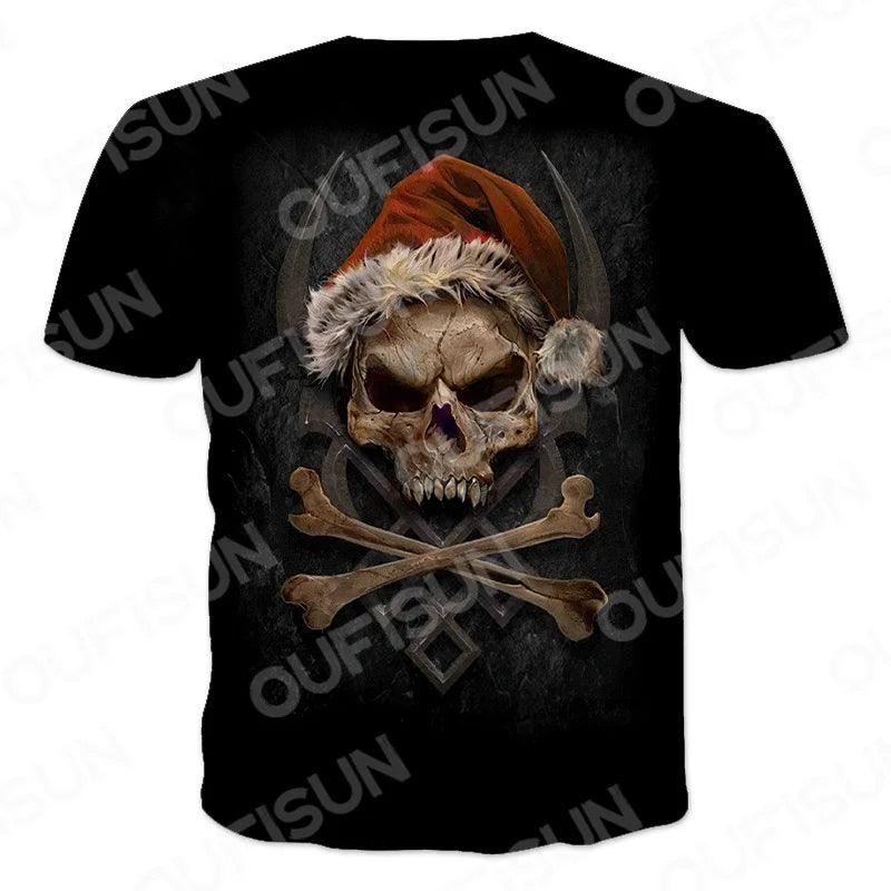 Motorcycle Skulls Graphics Men's T-shirts Motor FFDP Streetwear Loose Short Sleeve Tops Punk Heavy Metal Tee Shirts Men Clothing 6XL - Lizard Vigilante