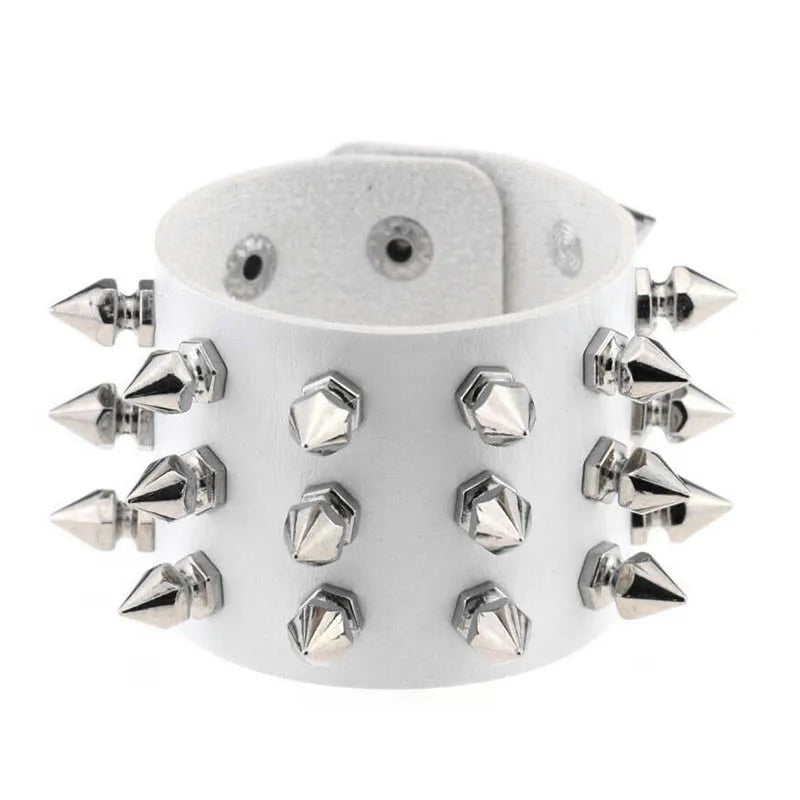 Punk Rivet Cuff Bracelet - Metal Edgy and Stylish - Premium Bracelet from Lizard Vigilante - Just $19.88! Shop now at Lizard Vigilante