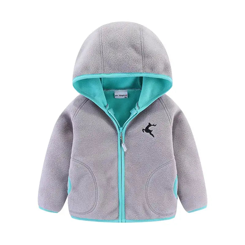 Mudkingdom Autumn Spring Girls Boys Hooded Fleece Jacket Windbreaker Zip up Reindeer Outerwear for Kids Clothes Children's Coat
