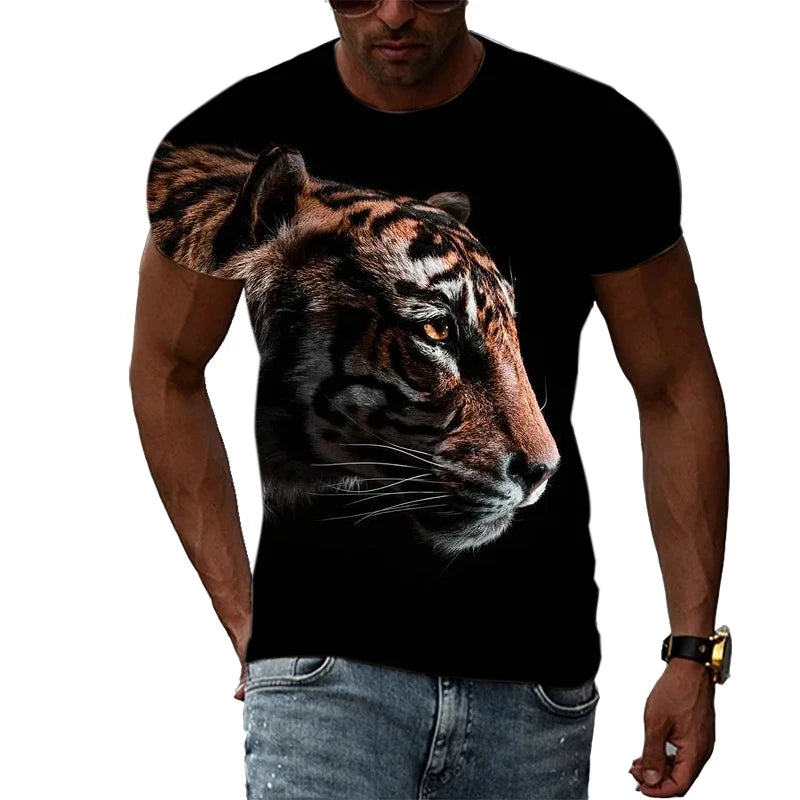 Men's Polyester Tiger Graphic T-Shirt - Premium T-shirt from Lizard Vigilante - Just $22.99! Shop now at Lizard Vigilante