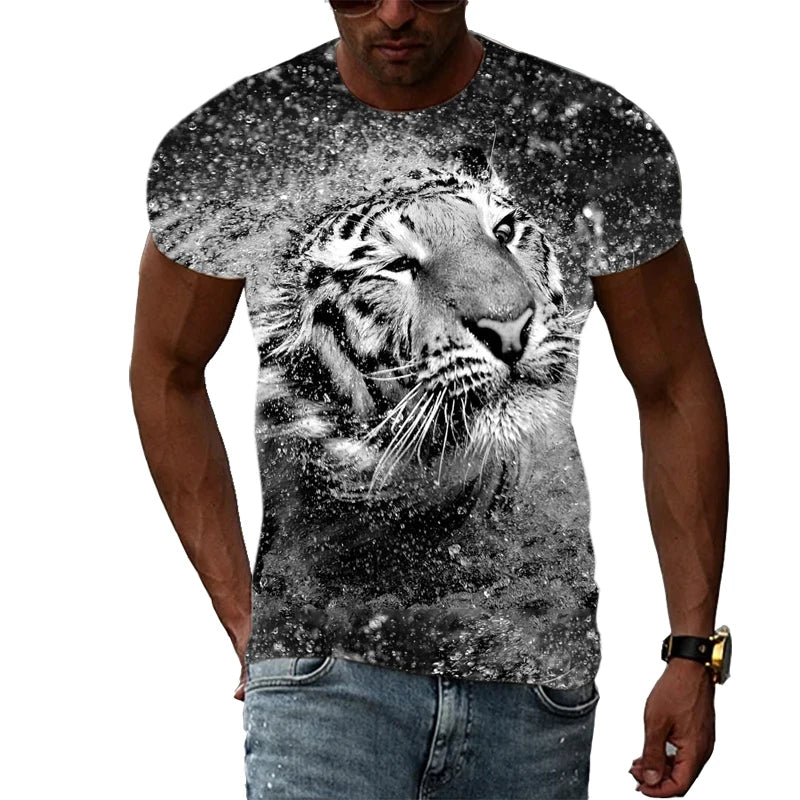 Men's Polyester Tiger Graphic T-Shirt - Premium T-shirt from Lizard Vigilante - Just $22.99! Shop now at Lizard Vigilante