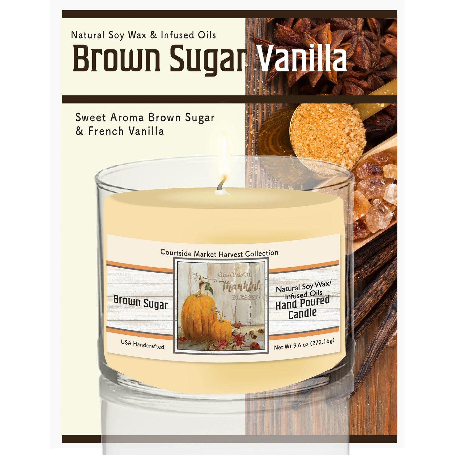 TD Courtside Market Pumpkin Patch Soy Wax Scented Candle Glass Jar