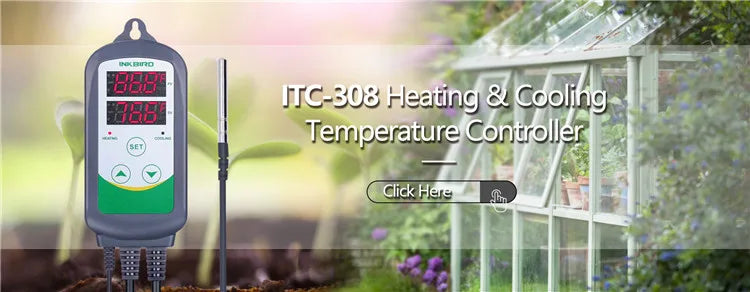 INKBIRD ITC-308 Heating and Cooling Dual Relay Temperature Controller, Carboy, Fermenter, Greenhouse Terrarium Temp. Control