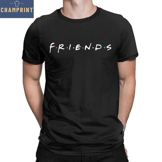 Men T-Shirt Friends TV Show F.R.I.E.N.D.S Awesome 100% Cotton Tee Shirt Short Sleeve T Shirts O Neck Tops Gift - Premium  from Lizard Vigilante - Just $20.99! Shop now at Lizard Vigilante