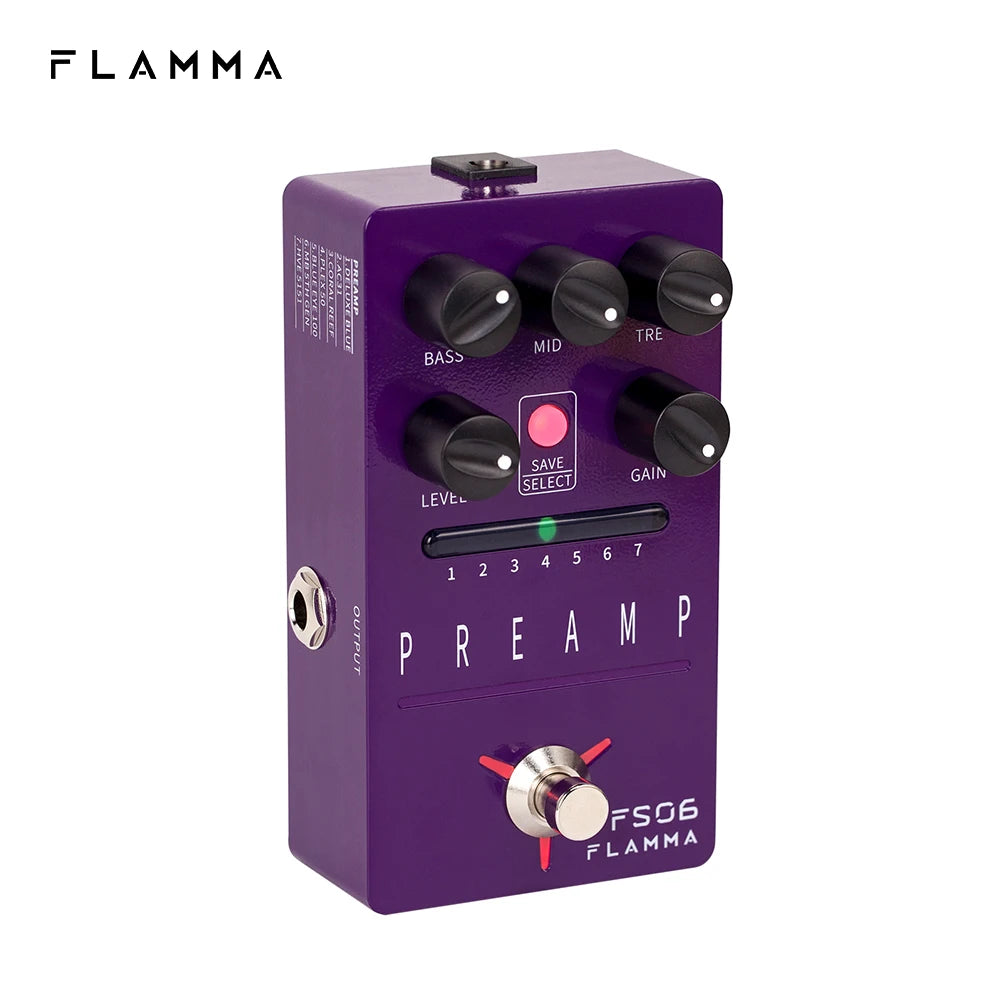 ⚡ FLAMMA FS06 Tone Reaper Preamp Pedal — 7-Channel Digital Amp Simulator with Preset Slots, Dual Modes & Built-In Cab Simulation
