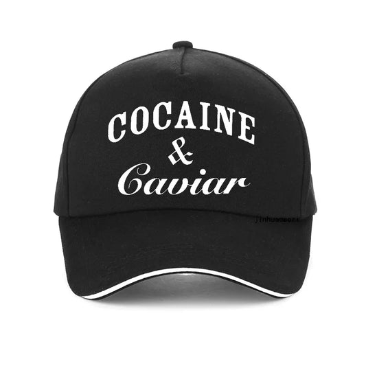 Cocaine & Caviar Baseball Cap Men Women Fashion Sport Casual Golf Cap High Quality Cotton adjustable Snapback hats - Premium cap from Lizard Vigilante - Just $23.99! Shop now at Lizard Vigilante