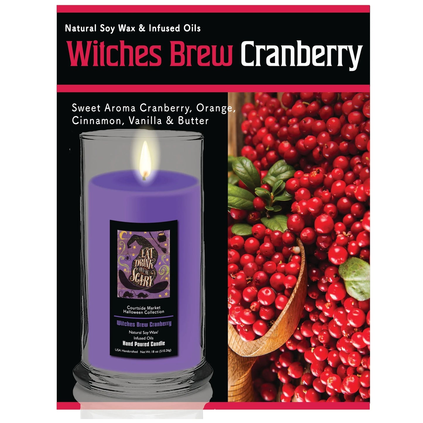 TD Courtside Market Custom Scented Candle Fright Night II Status Glass for Spa or Valentine's Day Handmade Wax Product