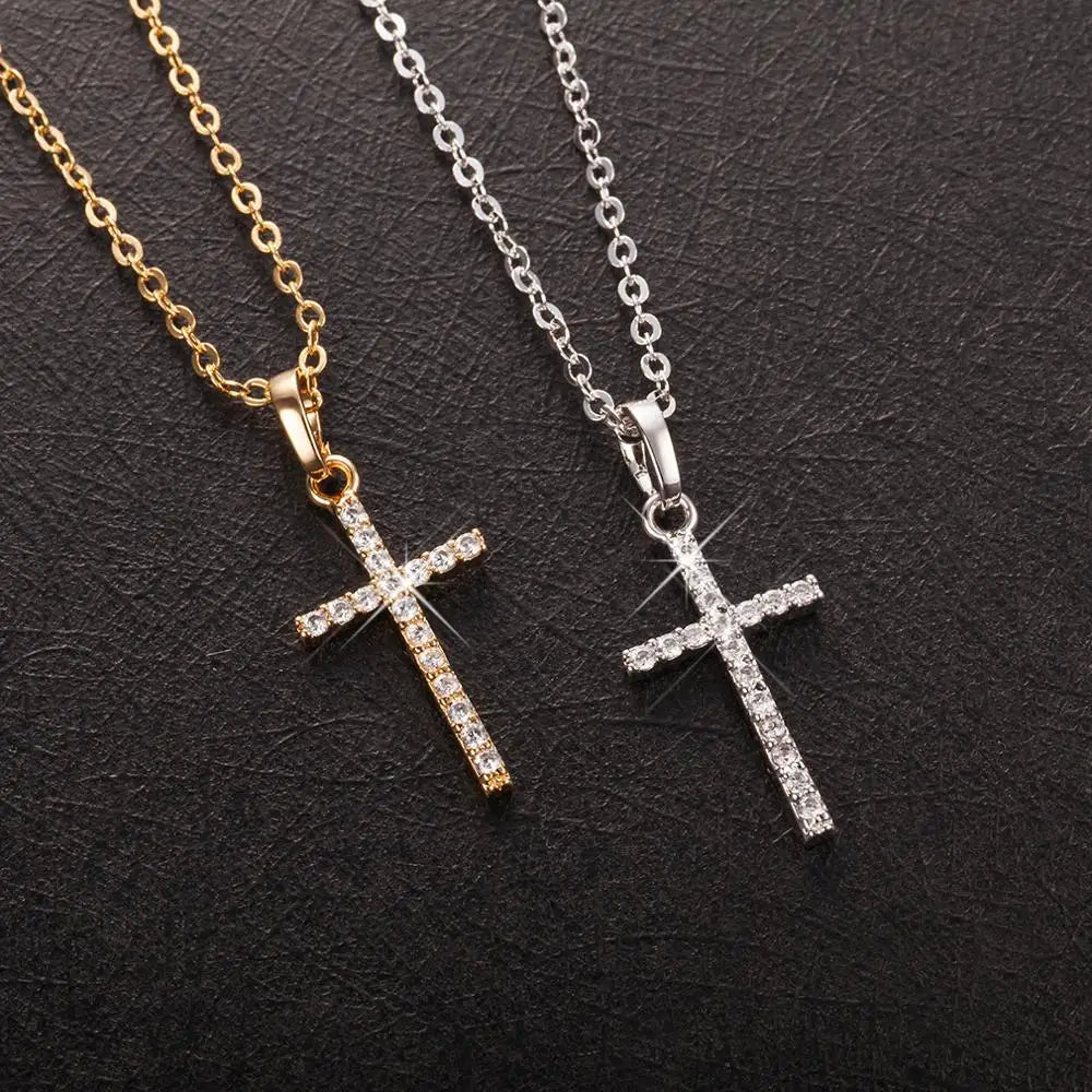 Fashion  Cross Pendants dropshipping Golden Silver  Color Crystal Jesus Cross Pendant Necklace Jewelry For Men/Women Wholesale - Premium  from Lizard Vigilante - Just $1.99! Shop now at Lizard Vigilante