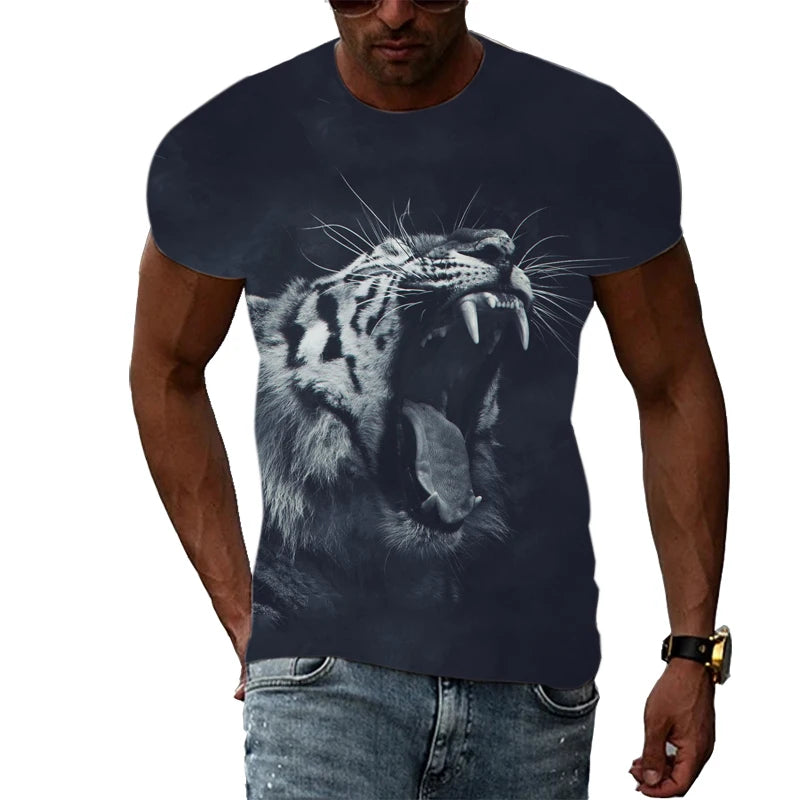 Men's Polyester Tiger Graphic T-Shirt - Premium T-shirt from Lizard Vigilante - Just $22.99! Shop now at Lizard Vigilante